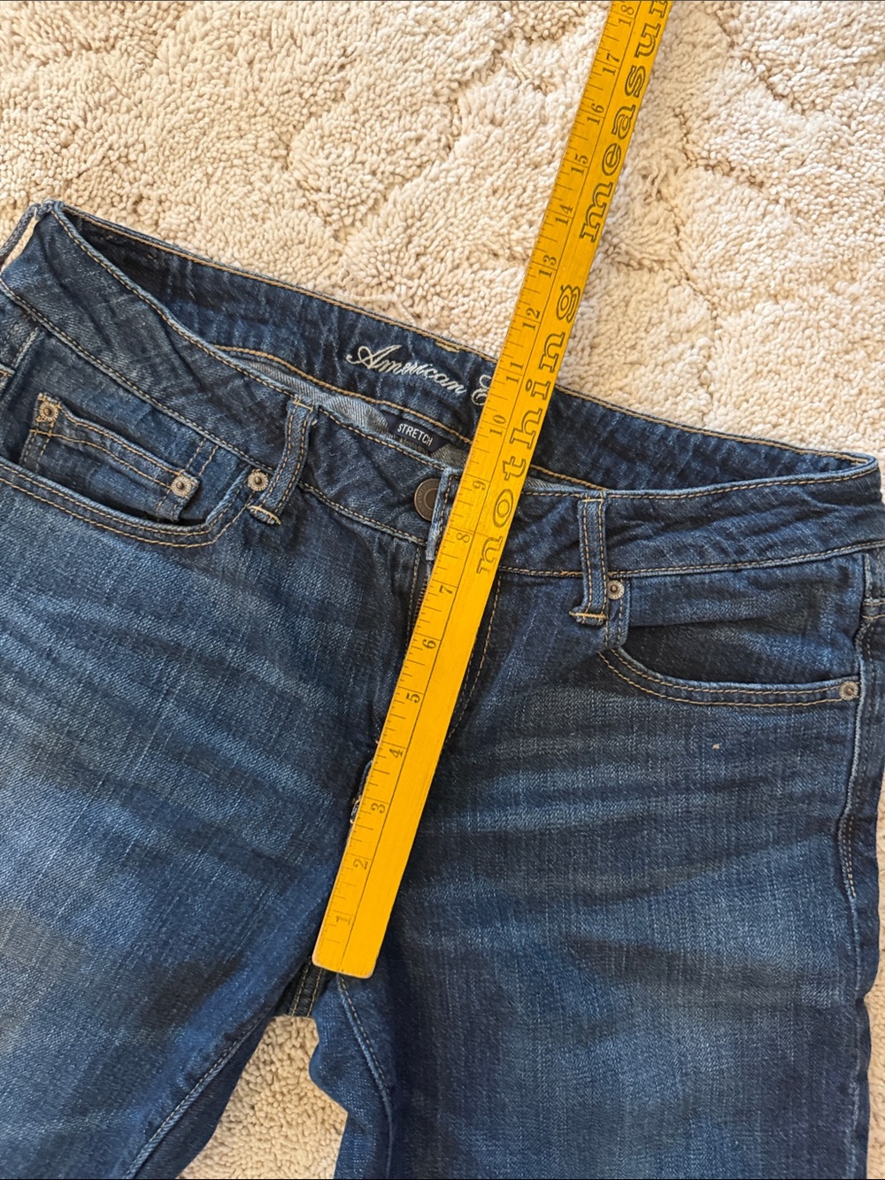 American Eagle Outfitters Dark Blue Cropped Jeans - Picture 6 of 7
